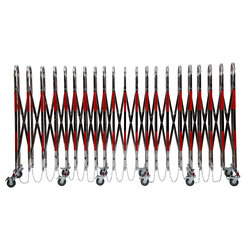 แผงกั้นจราจรยืดหด แบบแสตนเลส 10 ม.