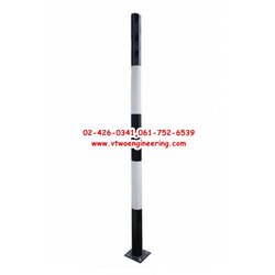เสาเหล็กพร้อมเพลท สีขาว-ดำ 2 นิ้ว สูง 2.50 เมตร