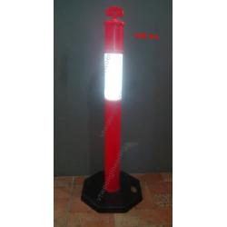 เสายางจราจรตั้งพื้นฐานยาง พร้อมห่วงคล้องโซ่