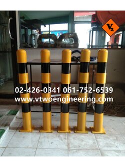 เสาเหล็กกันชน 4 นิ้ว สูง 90 ซม. พ่นสีเหลืองสลับดำ TB0014