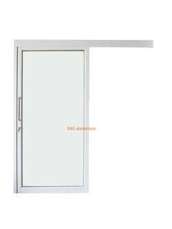 ประตูบานเลื่อนแขวน สีอบขาว 90x200 cm. ชุดสำเร็จ