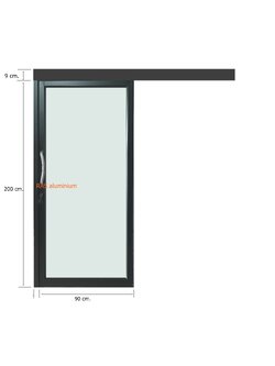 ประตูบานเลื่อนแขวน สีดำ90x200 cm. ชุดสำเร็จ