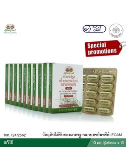 ยาแคปซูลฟ้าทะลายโจร ตราอภัยภูเบศร แก้ไข้ ขนาดบรรจุ 10 แคปซูล (แผง) 10 แผง