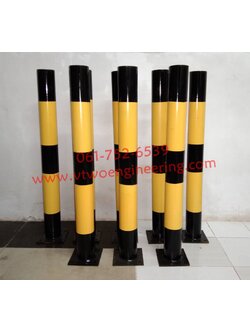 เสาเหล็กกันชน สีเหลือง-ดำ สูง 100 ซม. 4 นิ้ว แถบใหญ่ TB0018