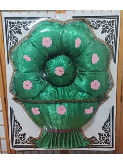 พวงหรีดผ้าแพร_สีเขียว