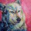 "Wolf" ภาพวาดสีอะคริลิค งานเพ้นท์บนเฟรมผ้าใบ canvas ขนาด 20 x 20 cm.