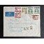 s3475-ซองจดหมายเก่า PRAE- BANGKOK-Copenhagen DENMARK A.V.2 airmail cover ติดแสตมป์พระรูป ร.9 SIAM ปี 2491-92, บรมราชาภิเษก 2493 (ราคาหน้าดวง รวม 4 บาท 80 สตางค์) มีตราประทับ แพร่ PRAE, ไปรษณีย์กลาง 1950 พ.ศ.2493