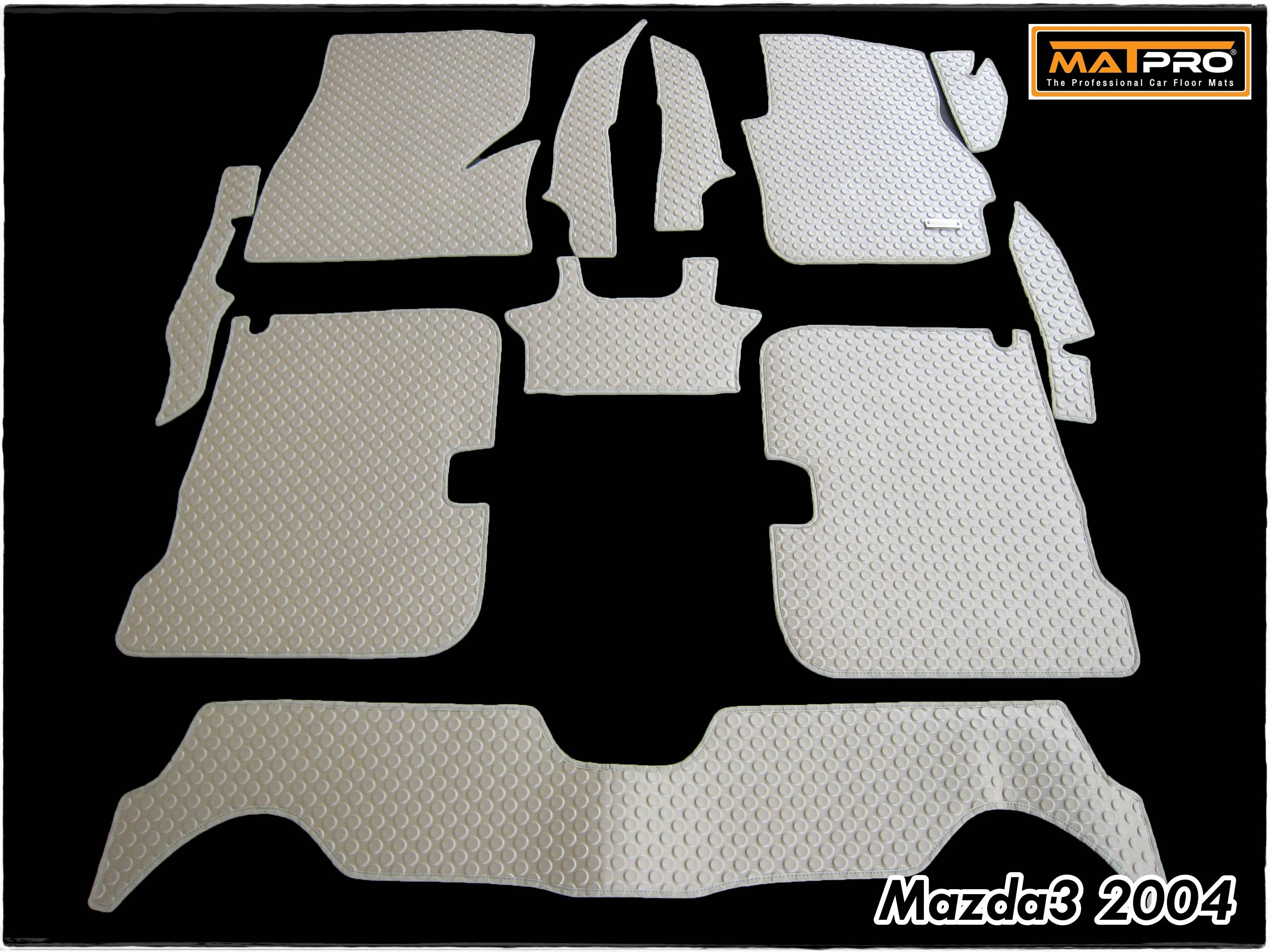 พรมปูพื้นเข้ารูป 100% ลายกระดุม สำหรับรถ รุ่น MAZDA 3 (2004)