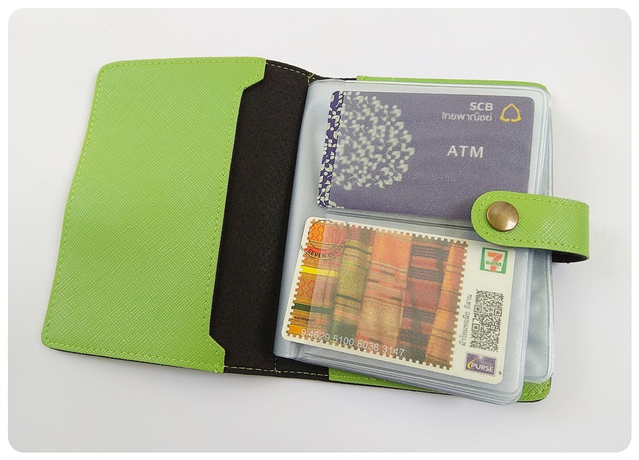 (ncb56-801-10LemonGreen) กระเป๋าใส่นามบัตร ขนาด 56 ใบ สีเขียวมะนาว PD