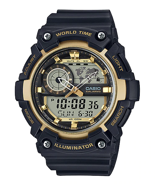 AEQ-200W-9AV | ระบบผสมอะนาล็อก-ดิจิตอล | วัยหนุ่มสาว | นาฬิกา | CASIO (10-YEAR BATTERY)