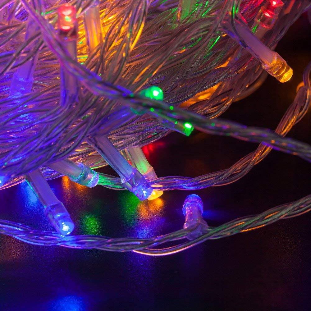 100 เมตร ไฟคริสต์มาส เเสง white / warmwhite / สีรวม RGB / blue / red / pink / green แบบไฟกระพริบ ปรับได้ 8 โหมด ไฟประดับตกเเต่ง ไฟประดับสวน ไฟประดับต้นไม้ ไฟประดับ led ไฟประดับปีใหม่ ไฟปีใหม่ ไฟงานวัด ไฟเส้นตกเเต่ง
