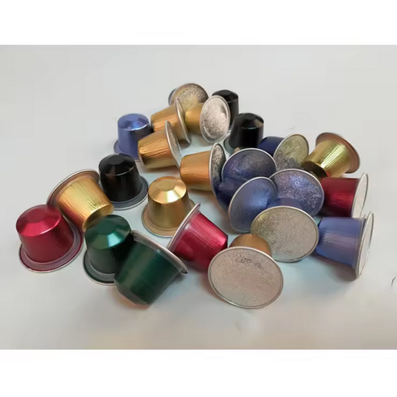 แคปซูลเปล่า [พร้อมฝาปิด Sticker] แคปซูลสำหรับชากาแฟ อลูมิเนียมมีหลายสี สำหรับเครื่อง Nespresso (50 ชิ้น) Coffee/tea Capsule