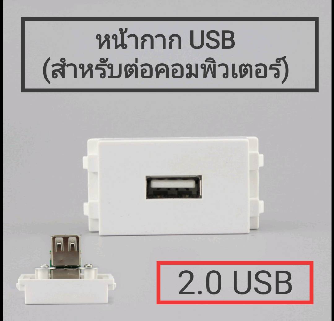 Wall plate USB (F/F) สำหรับต่อตอมพิวเตอร์