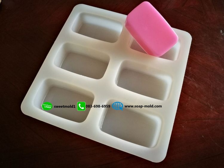 แม่พิมพ์สี่เหลี่ยมผืนผ้าขอบมน 6ช่อง ขนาด100กรัม รหัสสินค้า: 007709