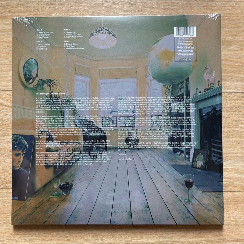 แผ่นเสียง Oasis Definitely Maybe , 30th Anniversary Edition, Strawberries & Cream Vinyl มือหนึ่ง ซีล