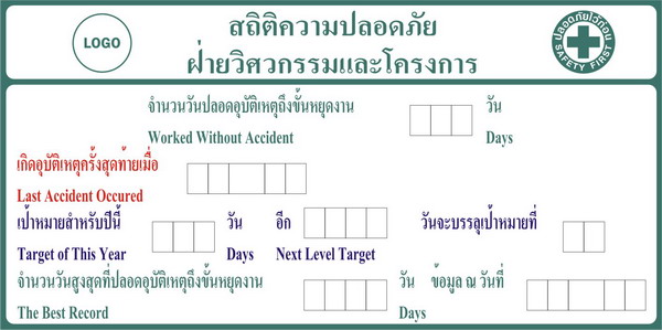 ป้ายสถิติความปลอดภัย No.2