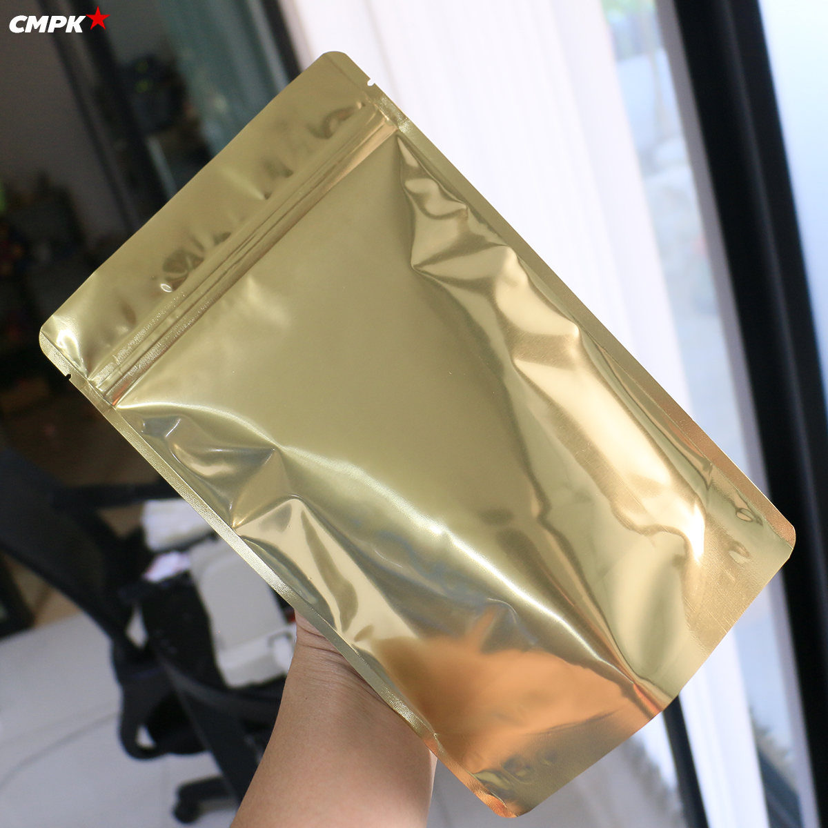 ถุงซิปใส่ชากาแฟ อลูมิเนียมฟอยล์ เนื้อเงา ตั้งได้ หนาพิเศษ 270 ไมครอน (50ใบ)