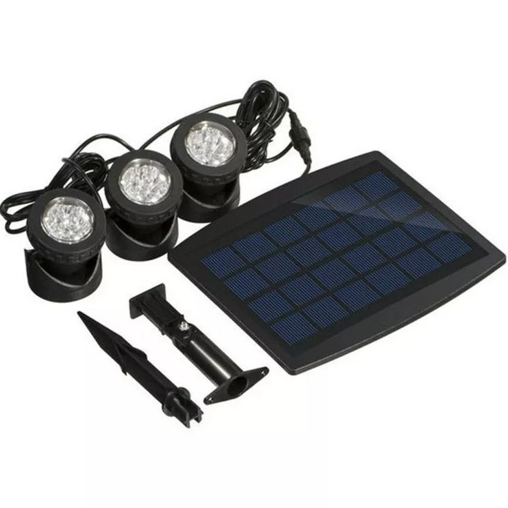 สว่างมาก อัพเกรดใหม่ ไฟใต้น้ำโซล่าเซลล์ 30 w รุ่น 3 หัว IP68 กันน้ำ 100% ใช้ใต้น้ำ/ไฟส่องต้นไม้ได้ ไฟใต้น้ำบ่อปลา