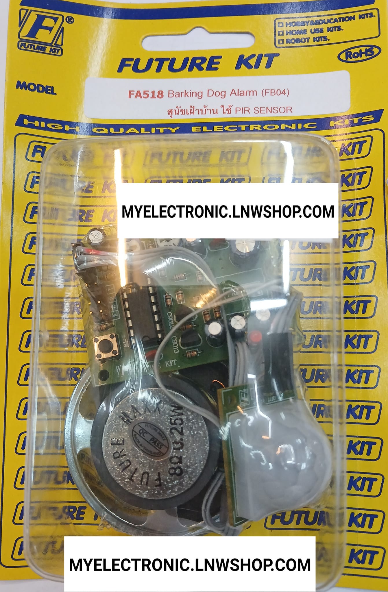 ขาย FA518 ชุด BACKING DOG ALARM SENSER วงจร สุนัขเฝ้าบ้าน ใช้ PIR CENSOR ชุดสำเร็จประกอบลงปริ้น แล้ว ชุดลงปริ้น ชุดประกอบลงปริ้น แล้ว ยี่ห้อ ฟิวเจอร์คิท BRAND FUTUREKIT โครงงาน อิเล็กทรอนิกส์ เพื่อการศึกษา เรียนรู้ ทำ โปรเจ็ค PROJECT นักเรียน นักศึกษา ราค
