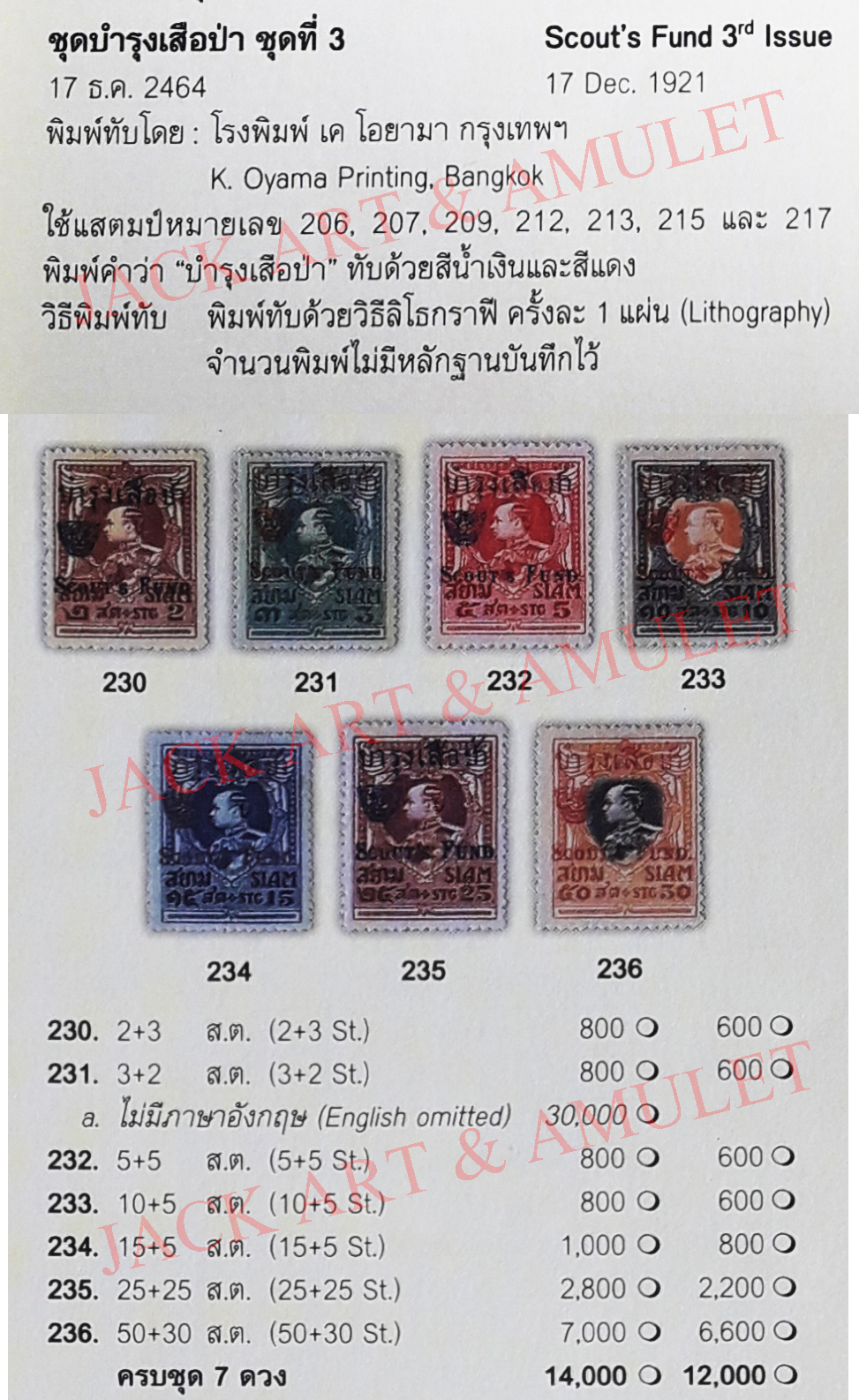 s3336-แสตมป์รัชกาลที่ 6 บำรุงเสือป่า ชุด3 พ.ศ.2464 ดวง 10+5 สตางค์ ยังไม่ใช้ หายาก ราคาเบา น่าสะสมครับ [CV.800.-]