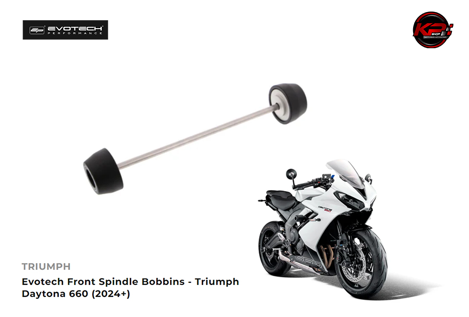 กันล้มหน้า Evotech Front Spindle Bobbins - Triumph Daytona 660 (2024+)