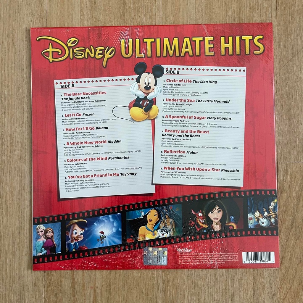 แผ่นเสียง Disney Ultimate hits : greatest disneys theme song รวมเพลงเพราะๆ แผ่นเสียงใหม่ซีล