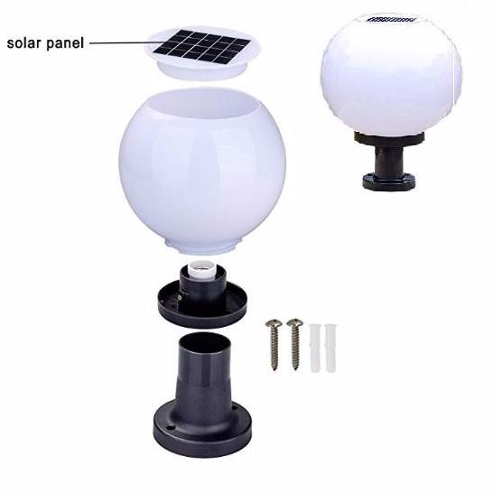 🔥Flash Sale🔥+ สว่างกว่าเดิม งานคุณภาพ + โคมไฟหัวเสาโซล่าเซลล์ led ทรงกลม 20 CM เเสงขาว ทนทาน สว่างถึงเช้า ไฟหัวเสา โคมไฟพลังงานเเเสงอาทิตย์ เหมาะสำหรั