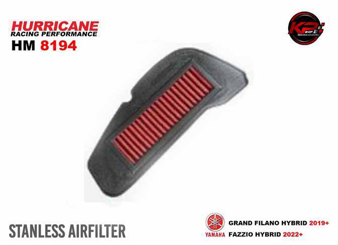 กรองอากาศ HURRICANE FOR YAMAHA GRAND FILANO HYBRID / FAZZIO HYBRID (COTTON) HM8194