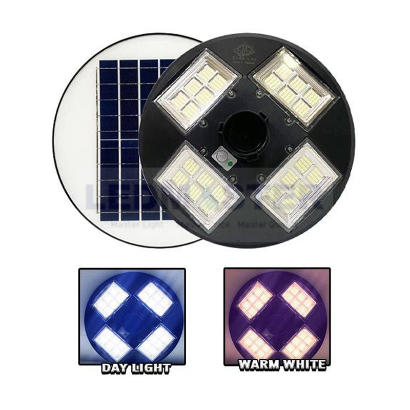 *สินค้ายอดนิยม โคมไฟถนนโซล่าเซลล์ UFO 4000W สว่างด้วยเม็ดไฟกว่า 672LED มีทั้งแสงขาว และ แสงวอร์ม ติดตั้งด้วยความสูง 3-4 เมตร