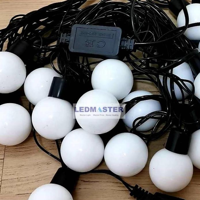 ไฟประดับตกเเต่ง ไฟเส้น led หลอดปิงปองทรงกลม จำนวน 20 หัว ความยาว 6 เมตร ( หลอดขนาดใหญ่กว่าไฟเชอรี่ครับ ) สายดำ เเสงwarmwhite วอร์มไวท์ ใช้สำหรับเป็นไฟเเฟนซีประดับอาคาร สถานที่ ตกเเต่งสวน งานปีใหม่ งานลอยกระทง ไฟประดับห้อง ไฟตกเเต่ง led ไฟเส้น