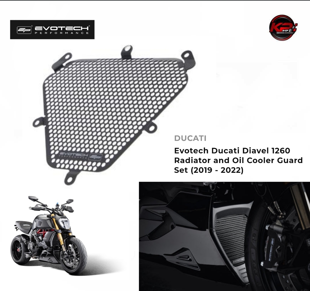 การ์ดออยส์ Evotech Ducati Diavel 1260 Radiator and Oil Cooler Guard Set (2019 - 2022)