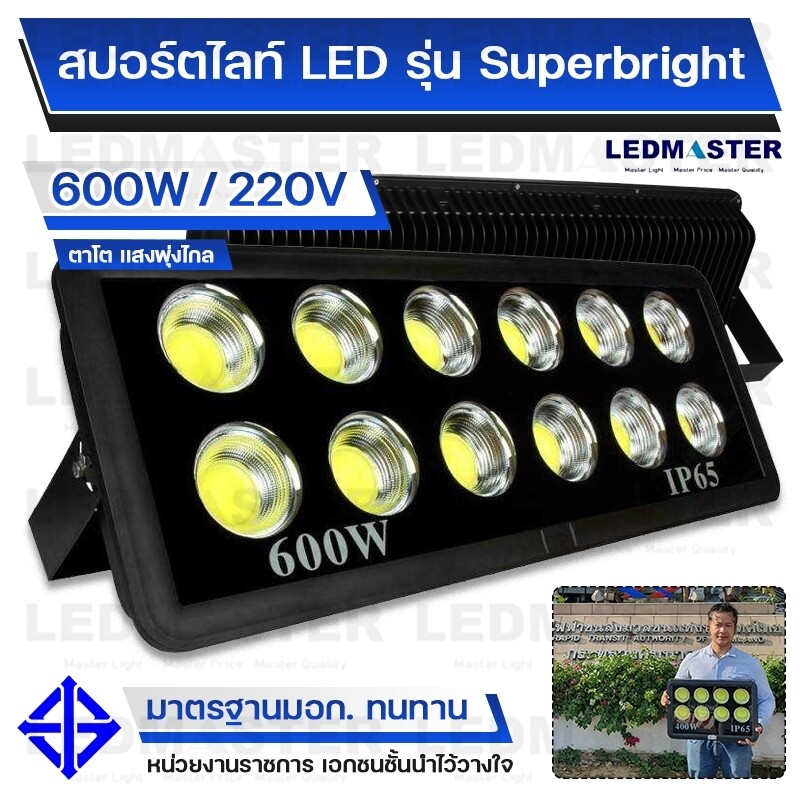 งานสปคโครงการ ราคาถูก สปอร์ตไลท์สนามฟุตบอล LED 1000W 800W 600W 500W 400W 300W 200W 100W 220V รุ่น Super Bright COB ตาโต เเสงพุ่ง (วัตต์เต็ม) สปอร์ต ไล ท์ สนาม บอล สนามตะกร้อ ลานจอดรถ ห้างสรรพสินค้า