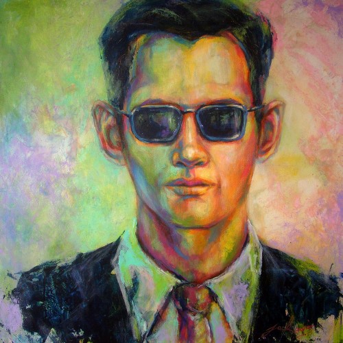 "King of Thailand" ภาพวาดสีอะครีลิค งานเพ้นท์บนเฟรมผ้าใบ canvas ขนาด 50 x 50 cm.[เฟรมขอบหนา]