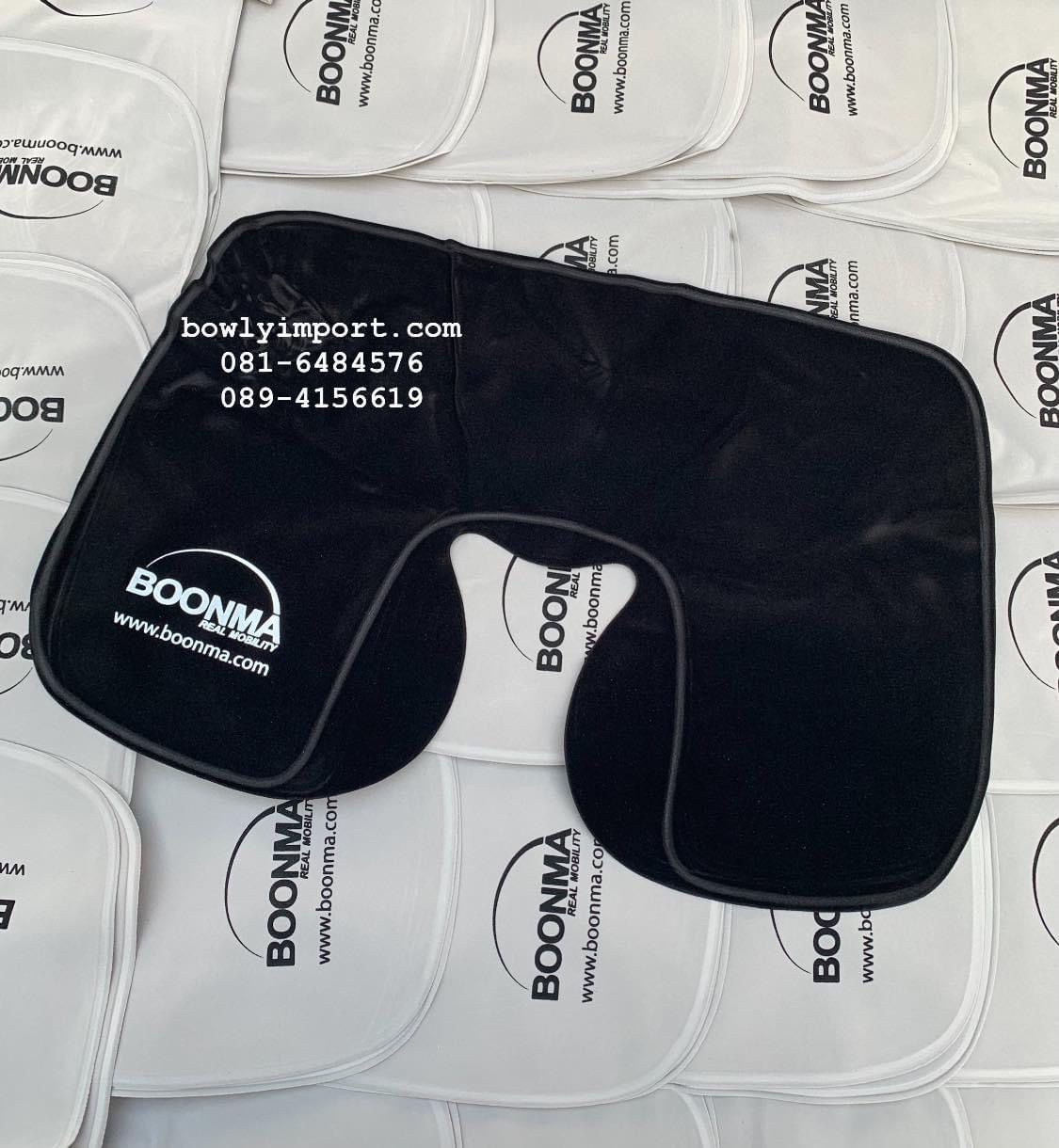 หมอนรองคอเป่าลม เนื้อผ้ากำมะหยี่ พร้อมสกรีนโลโก้