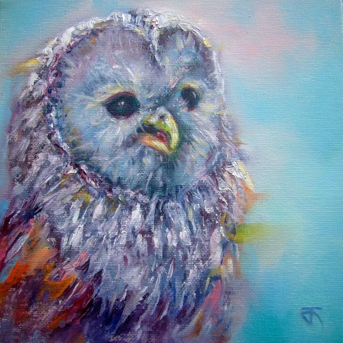 Maxwell ภาพวาดสีน้ำมันบนผ้าใบ canvas panel ขนาด 20 x 20 cm.