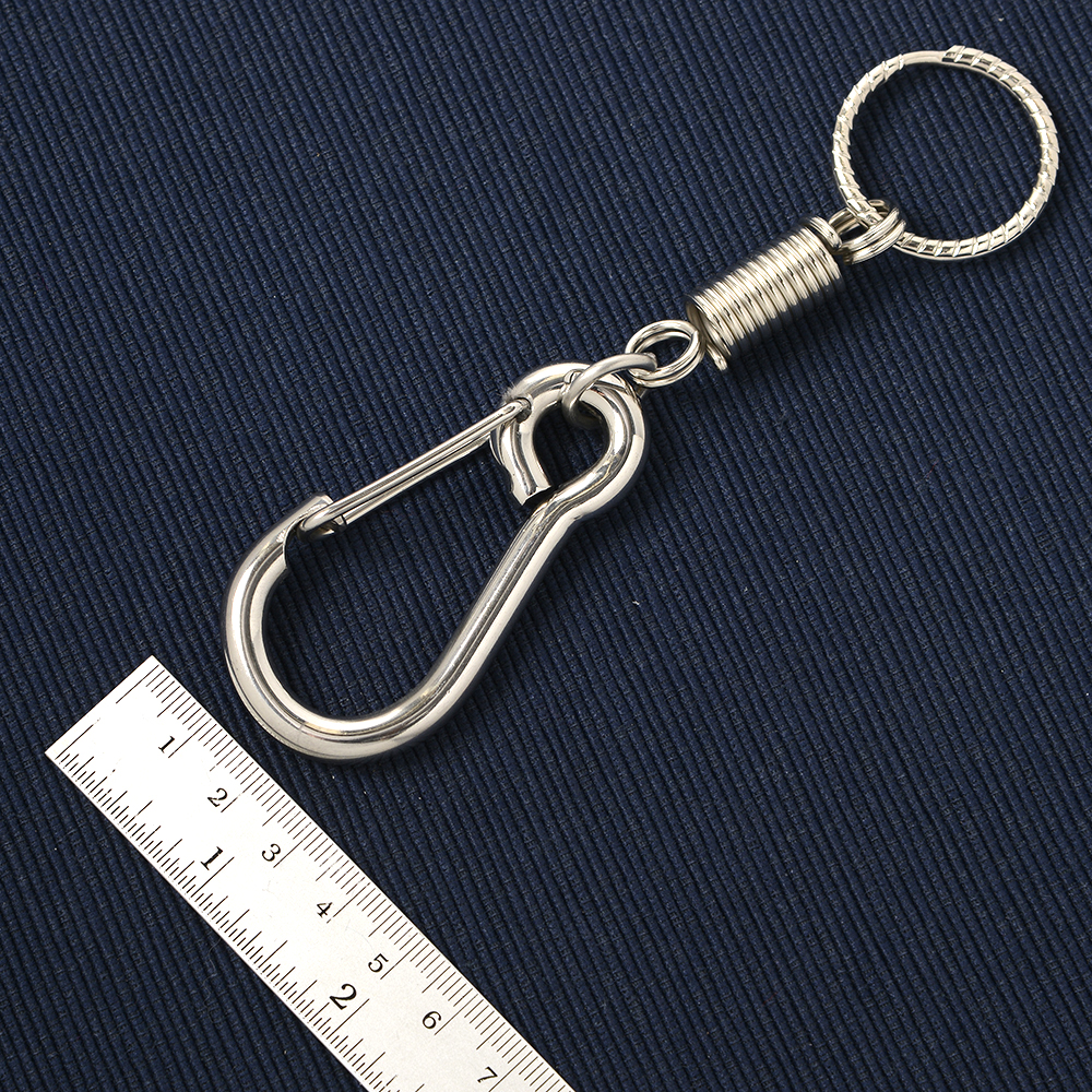 KC-04-11 Key Ring Key Chain พวงกุญแจ พวงกุญแจรถยนต์ กุญแจบ้าน ทำจากสแตนเลสอย่างดีขนาดกลาง+สายห้อย จำนวน 1 อัน 2 110 กรัม Silver ดูจากรูป