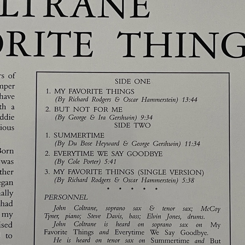 แผ่นเสียง John Coltrane – My Favorite Things, Vinyl, LP, Album, Reissue, 180 Gram แผ่นเสียงมือหนึ่ง ซีล