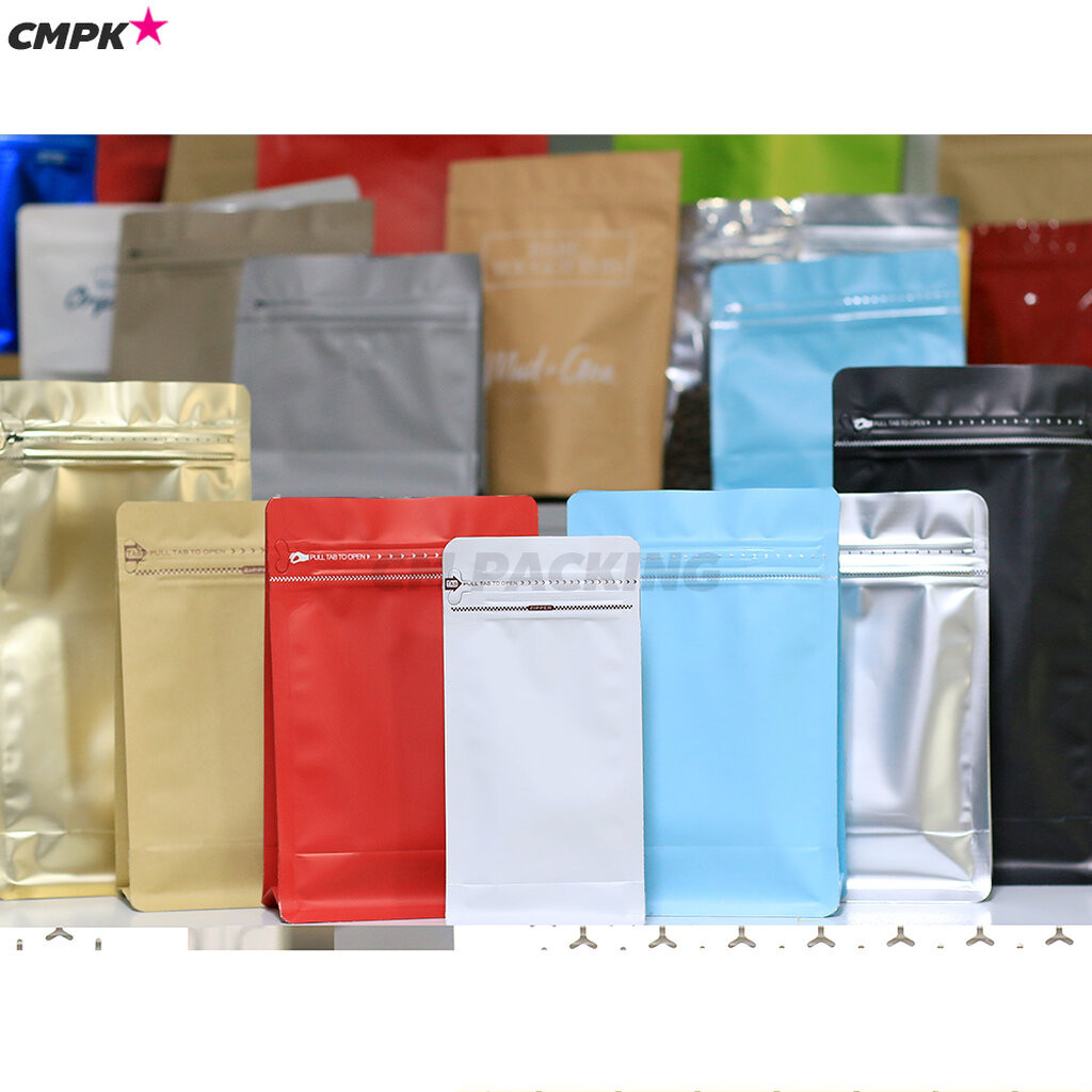 (10ใบ) ถุงฟอยล์ใส่กาแฟ มีวาล์ว / ไม่มีวาล์ว แบบขยายข้าง ตั้งได้ สำหรับบรรจุ ใบชา หรือ เมล็ดกาแฟ Coffee Beans & Tea Leaves Bag