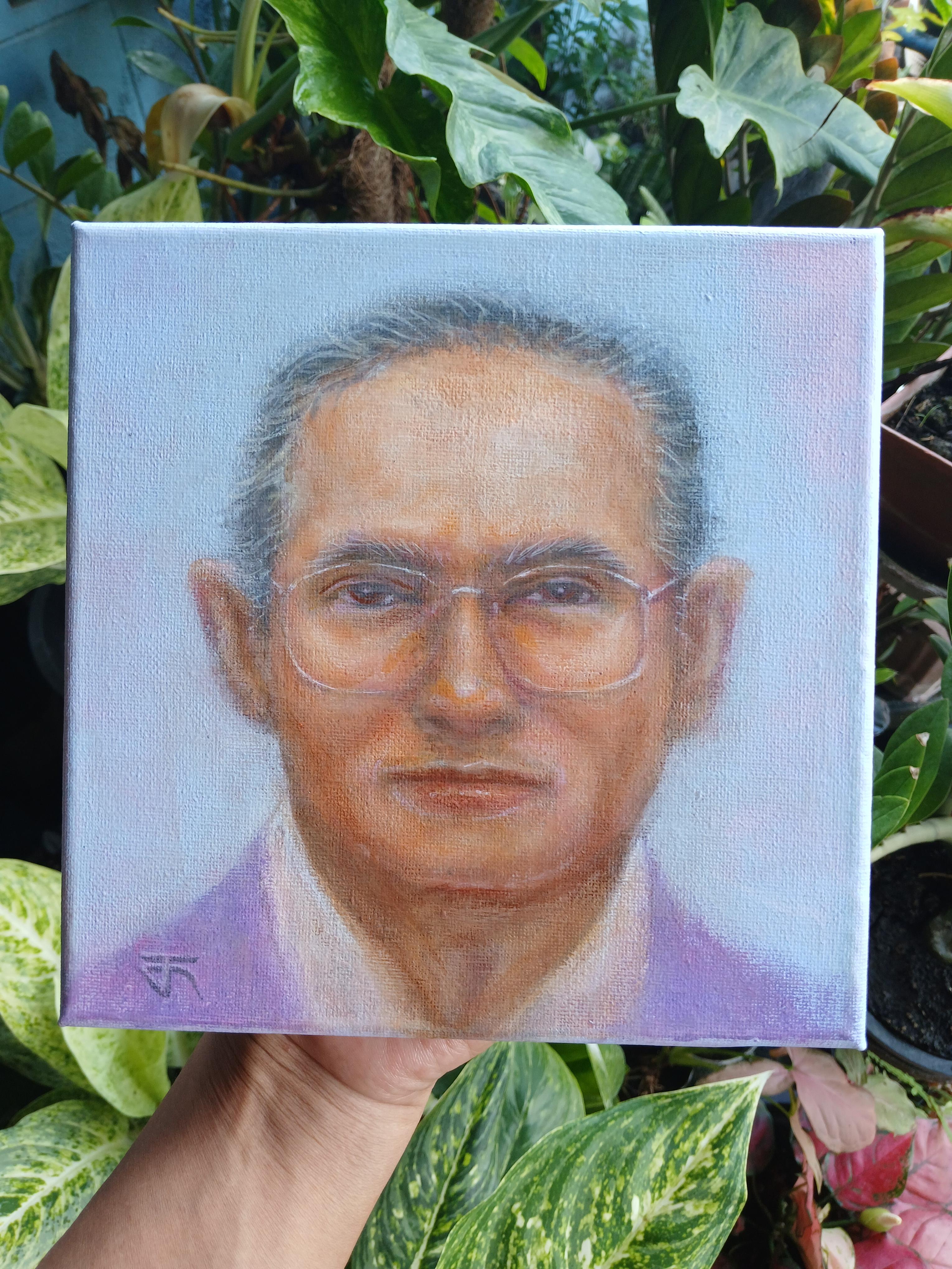 ภาพวาดสีอะครีลิค บนเฟรมผ้าใบ ขนาดเล็ก 20 cm. x 20 cm. Small art