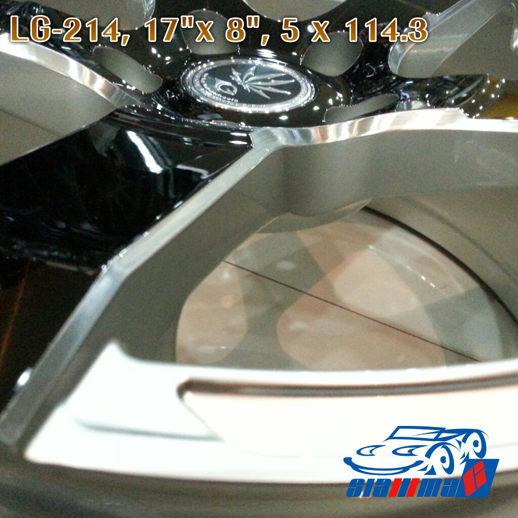 LG214 ขอบ 17"x8", 5x114.3, 5ก้านตรง สีดำเซาะร่องเงา