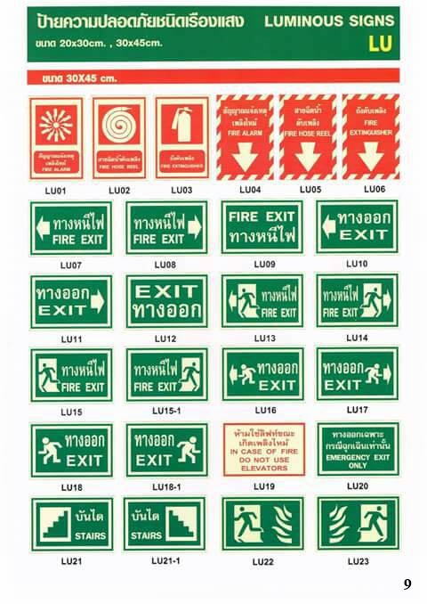 ป้ายความปลอดภัยชนิดเรืองแสง