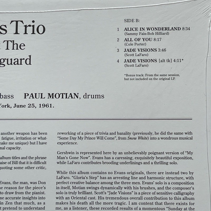 แผ่นเสียง Bill Evans Trio - Sunday at the Village Vanguard ,Vinyl, LP, Album, Reissue, Remastered,มือหนึ่ง ซีล