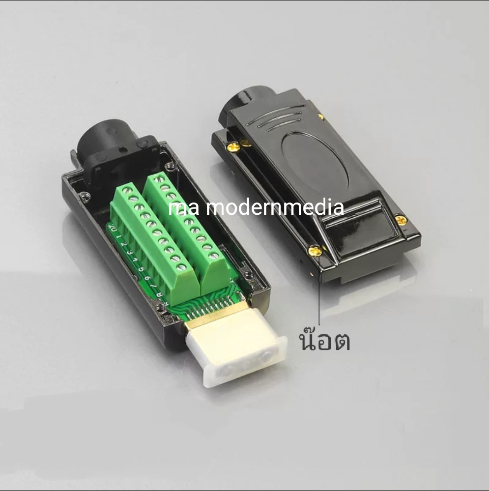 หัวประกอบ HDMI 2.0 โลหะ โมดูลแบบขัน