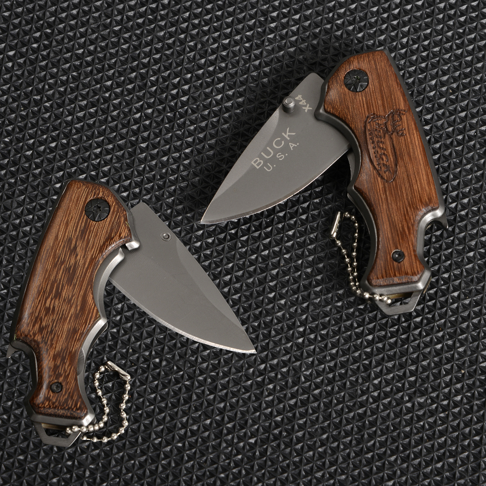 BUCK-X44-61-65-35 มีดเดินป่า อุปกรณ์เดินป่า มีดพับพกพา มีดพกเดินป่า Outdoor Folding Knife Camping Mini Pocket แค้มป์ปิ้ง มีดปอกผลไม้ มีดกลางแจ้ง ชิ้น 239 กรัม Black-Silver ดูจากรูป