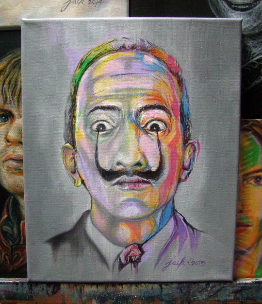 Salvador Dali ภาพวาดสีน้ำมัน-สีอะครีลิค งานเพ้นท์บนเฟรมผ้าใบ canvas ขนาด 24x30 cm.