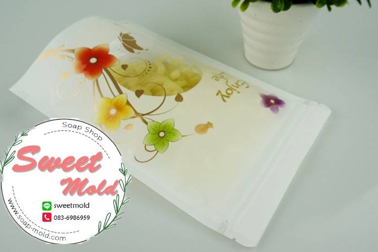 ถุงซองซิปล็อคสีขาว Enjoy life. บรรจุ100ชิ้น