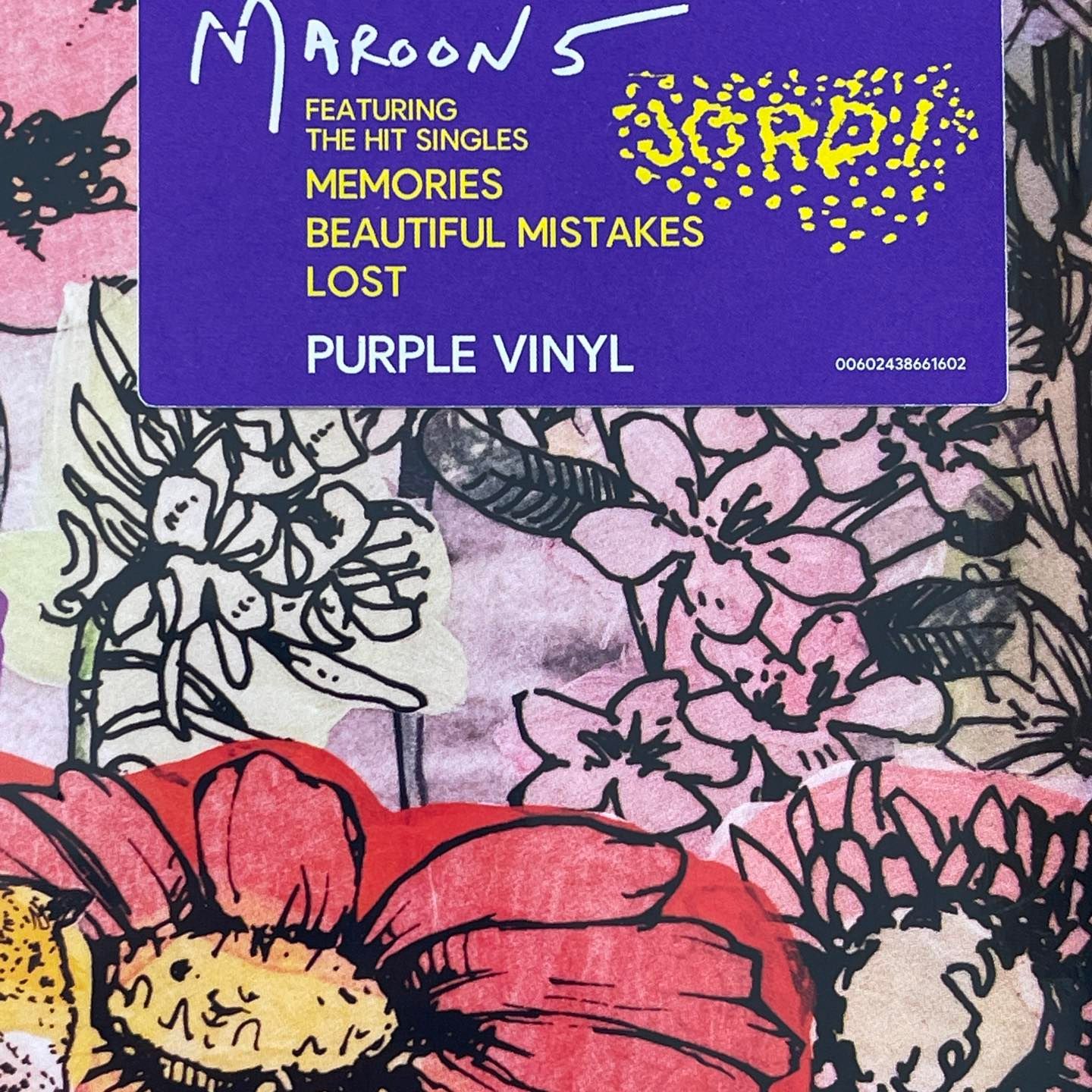 แผ่นเสียง Maroon 5 Jordi ** Purple Vinyl , LP, Album,แผ่นมือหนึ่ง ซีล**มีเพลง Memories