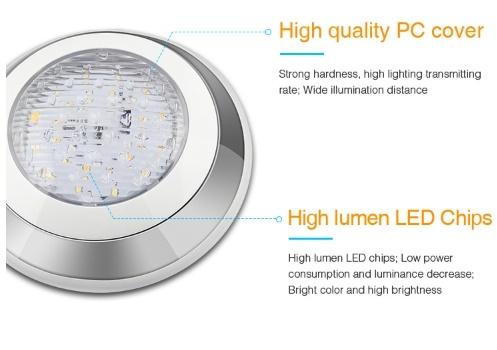 LED Swimming Pool Light Underwater Light ไฟไต้น้ำ โคมไฟสระว่ายน้ำ 12W 23 CM. / 18W 30 CM. 12V-24V IP68 ขอบสเเตนเลส เเสงขาว ( White ) / เเสงวอร์มไวท์ (warmwhite) -แอลอีดีสำหรับสระว่ายไฟสำหรับสระว่ายน้ำ น้ำพุ สปอร์ตไลท์ไฟใต้สระน้ำ