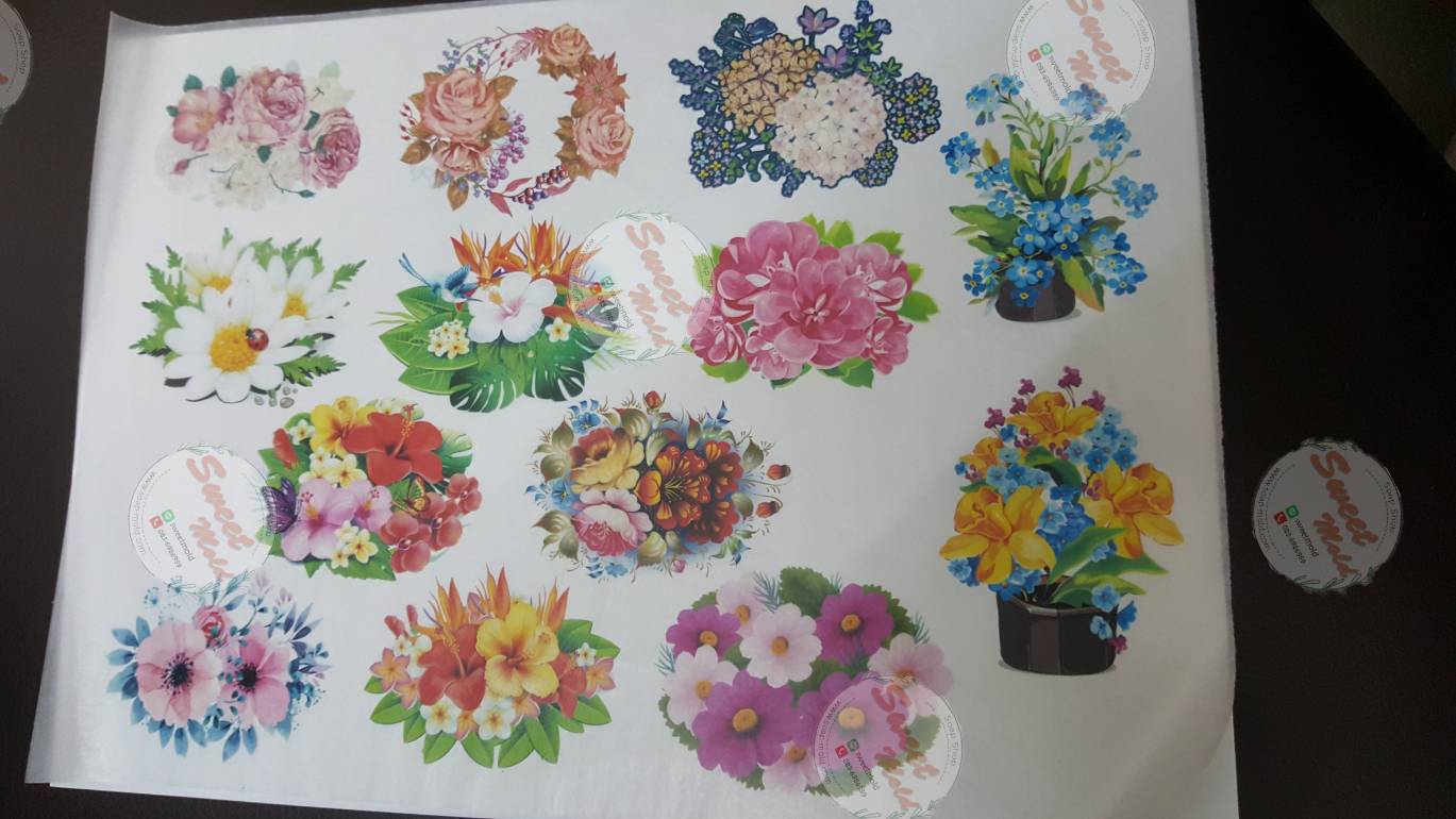 กระดาษเดคูพาจ(ทำสบู่) ลาย ดอกไม้ชบา :006199