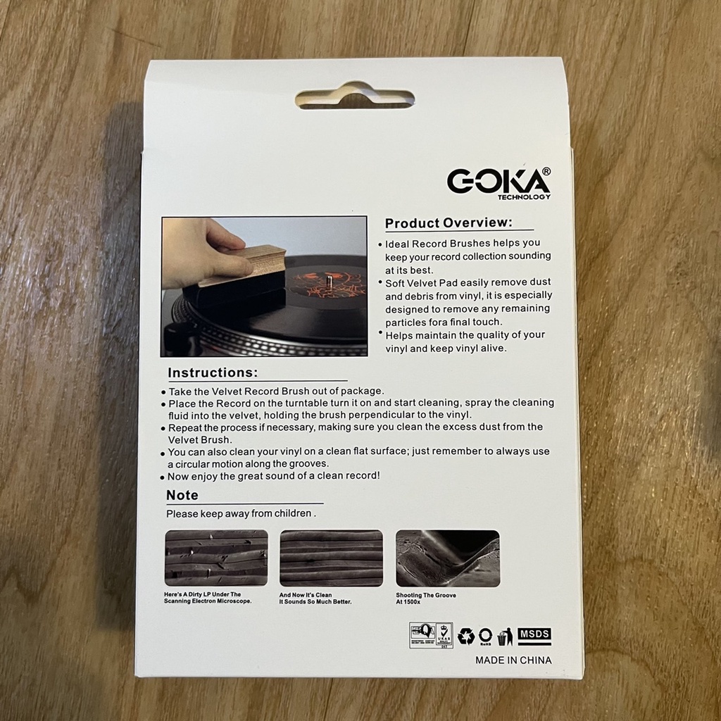 Goka Vinyl Record Cleaner set ชุดทำความสะอาดแผ่นเสียง แปรงกำมะหยี่ พร้อมน้ำยาทำความสะอาดแผ่นเสียง